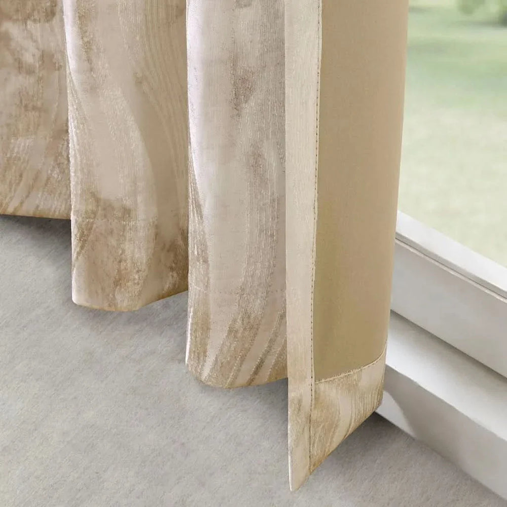 Total Blackout Jacquard Curtain Panel Polyester Grommet Top Ivory Media 7