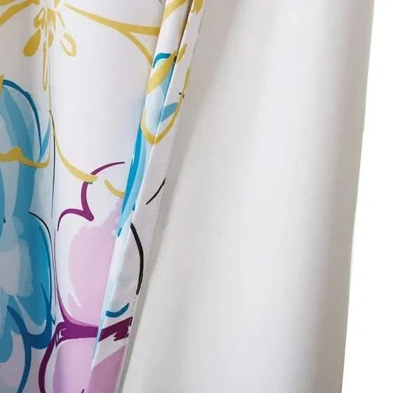 Blackout Curtain Panel Polyester Floral Multicolor Print For One Window Media 4