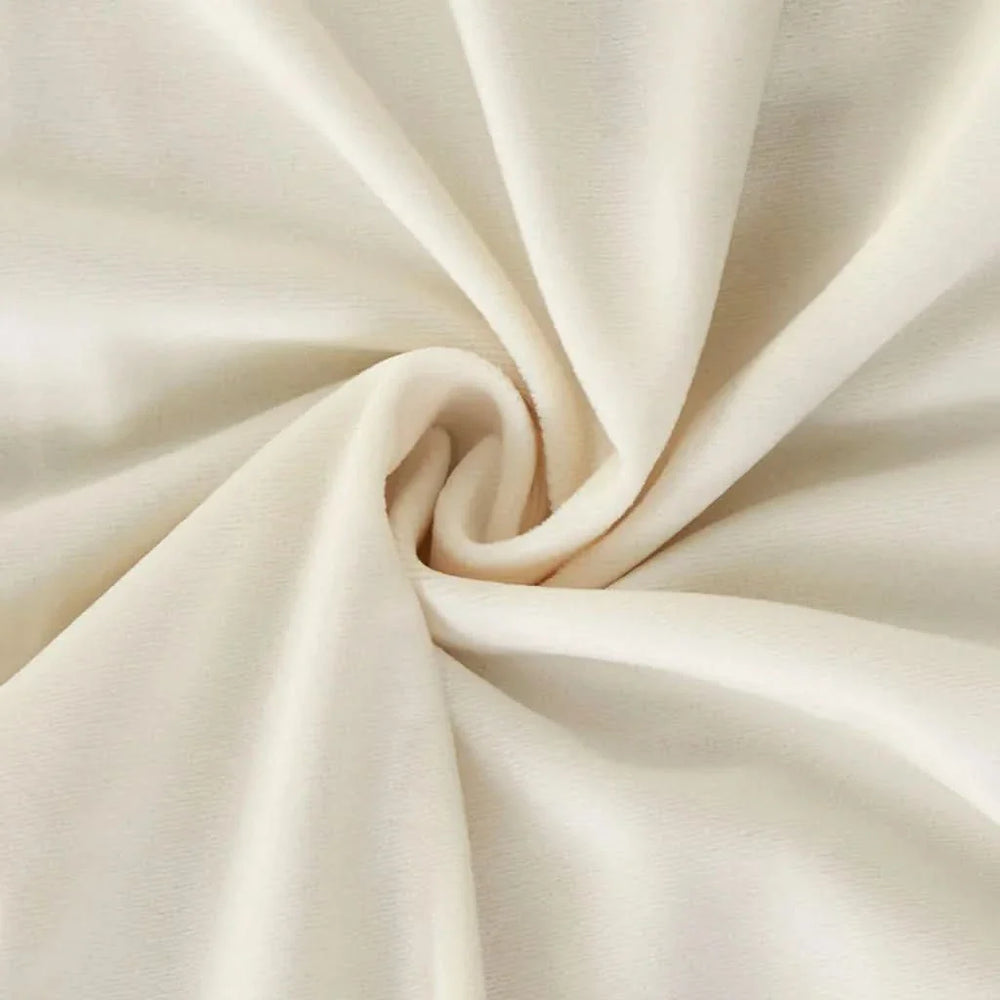 Room Darkening Curtains Polyester Velvet Ivory Window Panel Pair Set Media 7