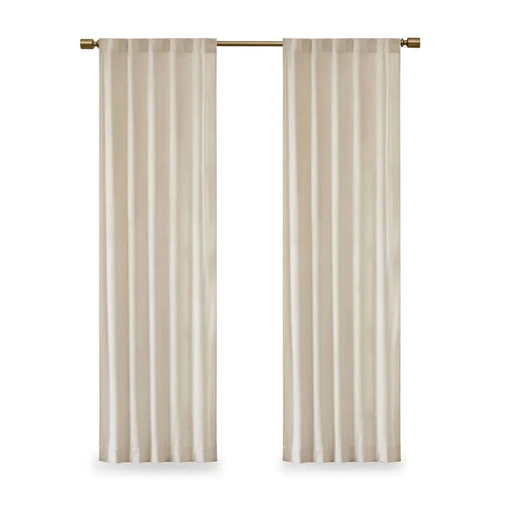Window Curtains Velvet Polyester Room Darkening Ivory Pair 37x95 Inches Media 8