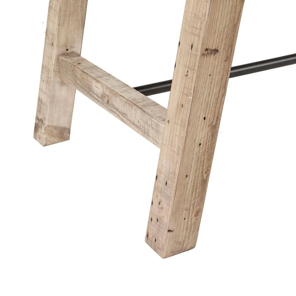 Dining Table Solid Wood Pine Natural Finish Rustic Metal Support Base Media 8