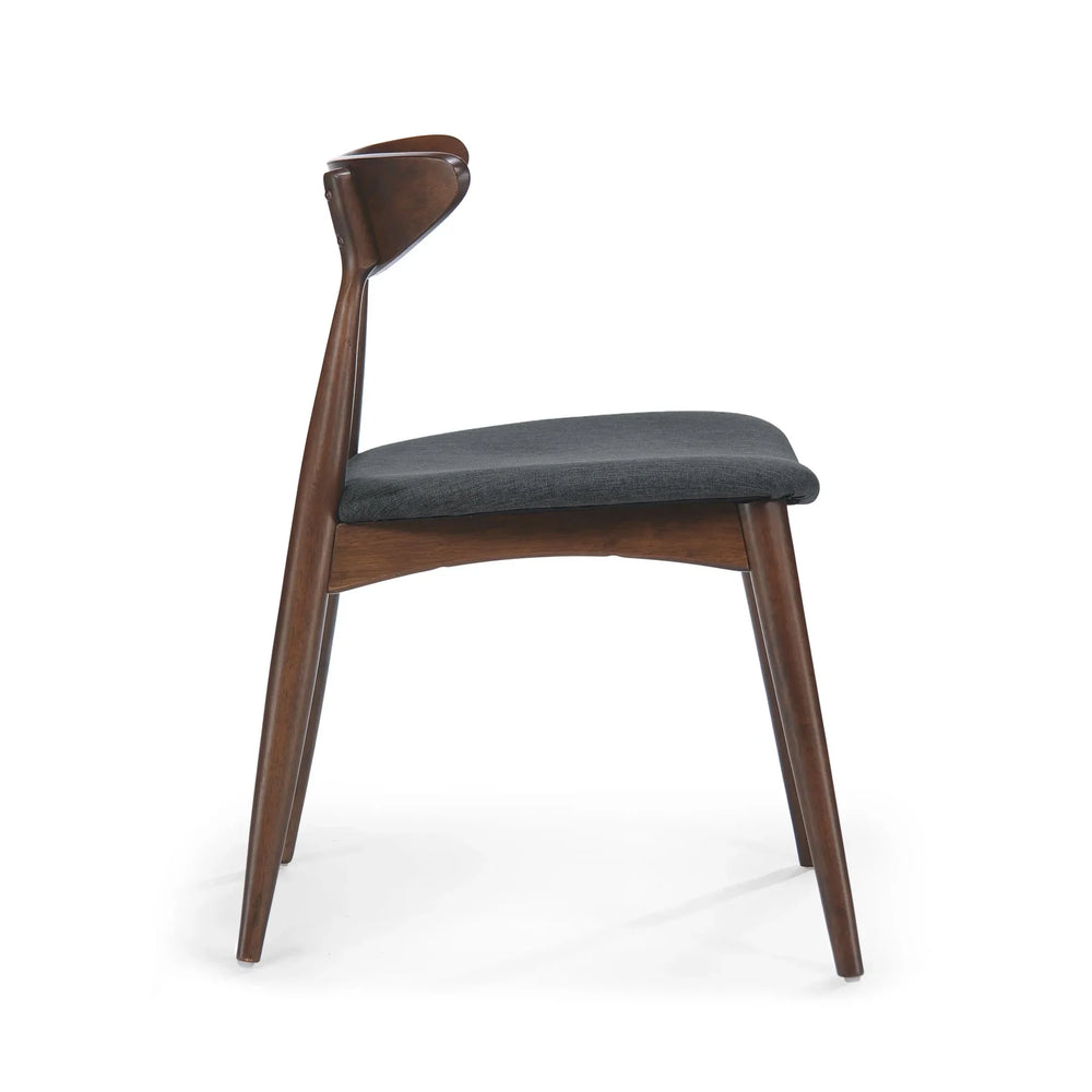 Dining Chairs Rubber Wood Plush Cushions Walnut Charcoal Mid Century Modern Media 12