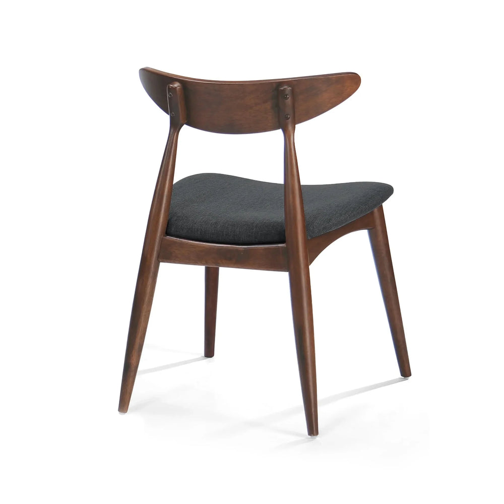 Dining Chairs Rubber Wood Plush Cushions Walnut Charcoal Mid Century Modern Media 10
