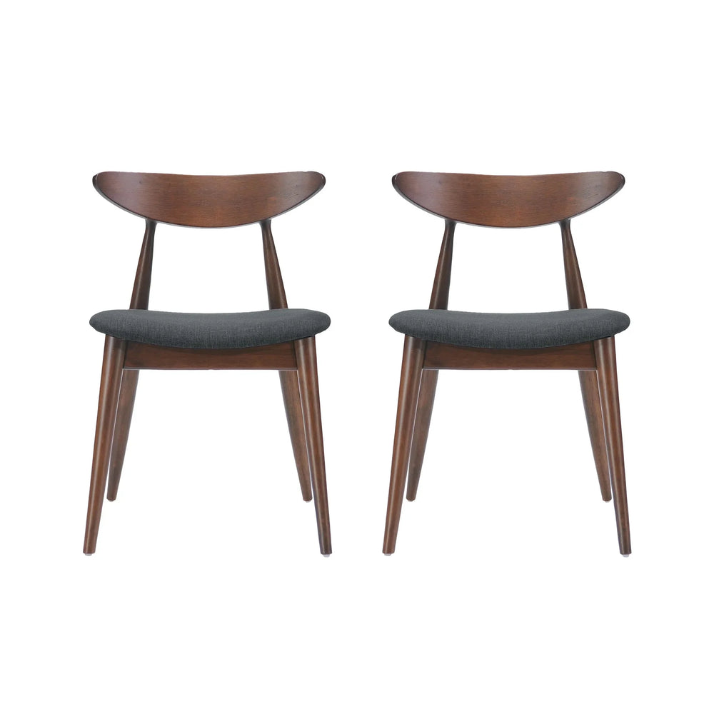 Dining Chairs Rubber Wood Plush Cushions Walnut Charcoal Mid Century Modern Media 8