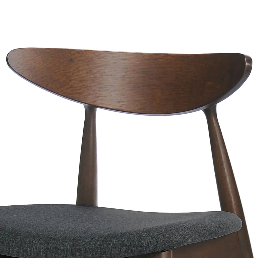 Dining Chairs Rubber Wood Plush Cushions Walnut Charcoal Mid Century Modern Media 14