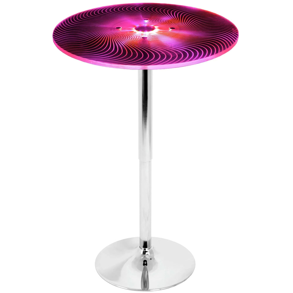 Bar Table Acrylic Light Up Adjustable Contemporary LumiSource Dining Media 2