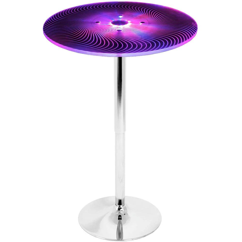 Bar Table Acrylic Light Up Adjustable Contemporary LumiSource Dining Media 5