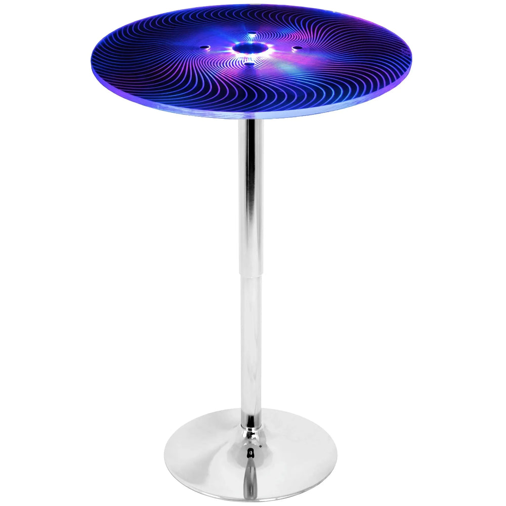 Bar Table Acrylic Light Up Adjustable Contemporary LumiSource Dining Media 3