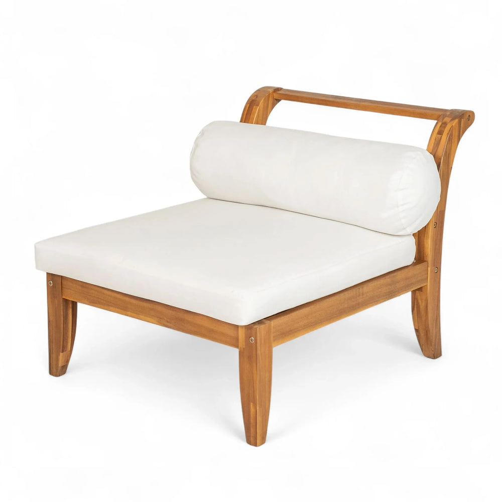 Acacia Wood Outdoor Sectional 6 Piece Convertible Casual Daybed Set Media 12
