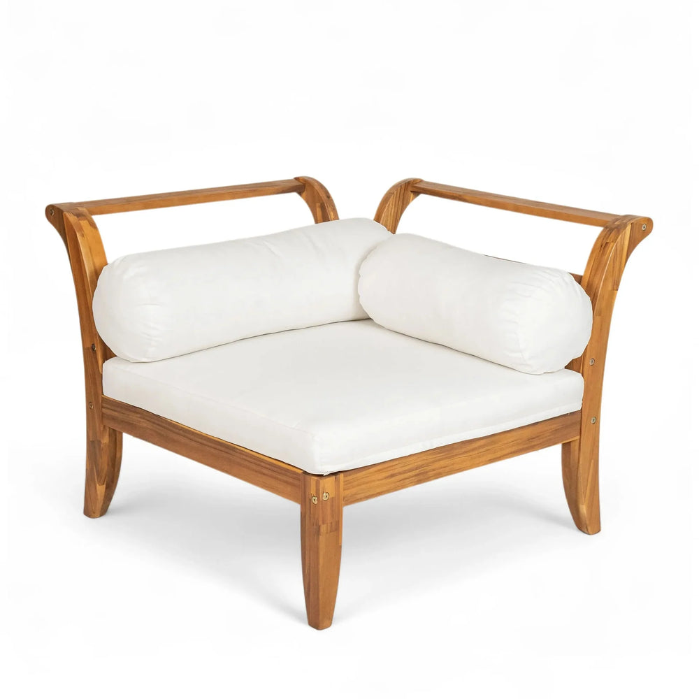 Acacia Wood Outdoor Sectional 6 Piece Convertible Casual Daybed Set Media 14