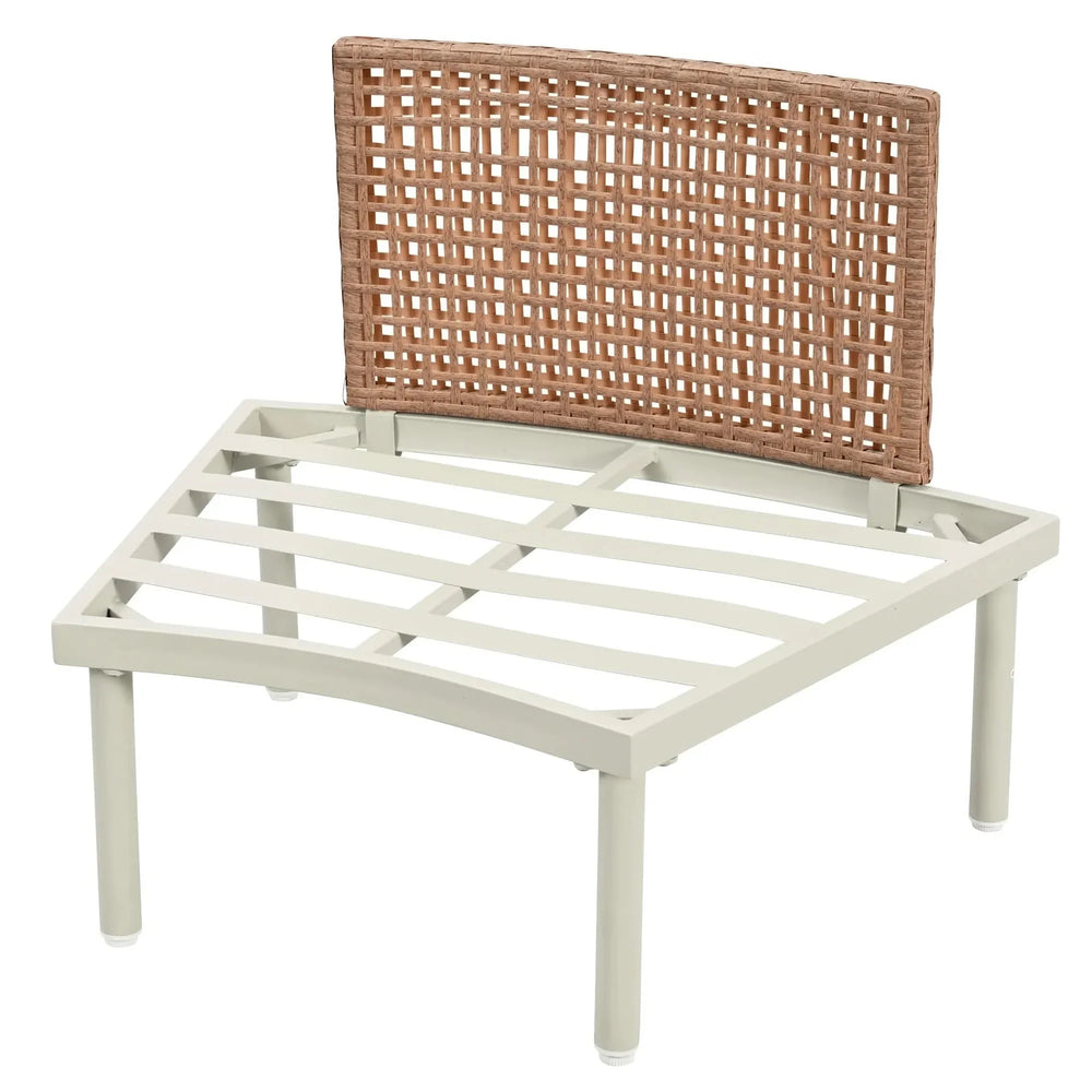 Outdoor Sectional Sofa Set PE Wicker Rattan All Weather Cushions Beige Media 14