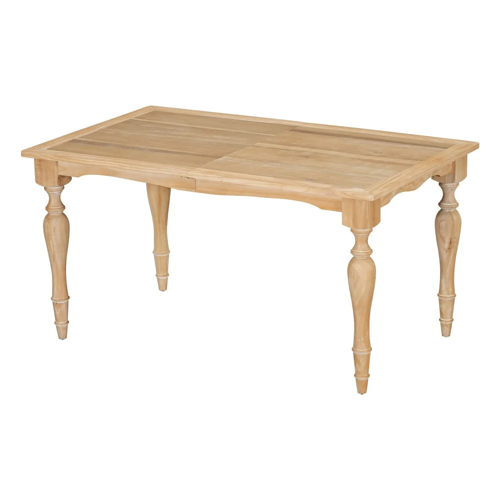 Dining Table Rubber Wood With Removable Leaf Extendable For 8 Seats Media 5