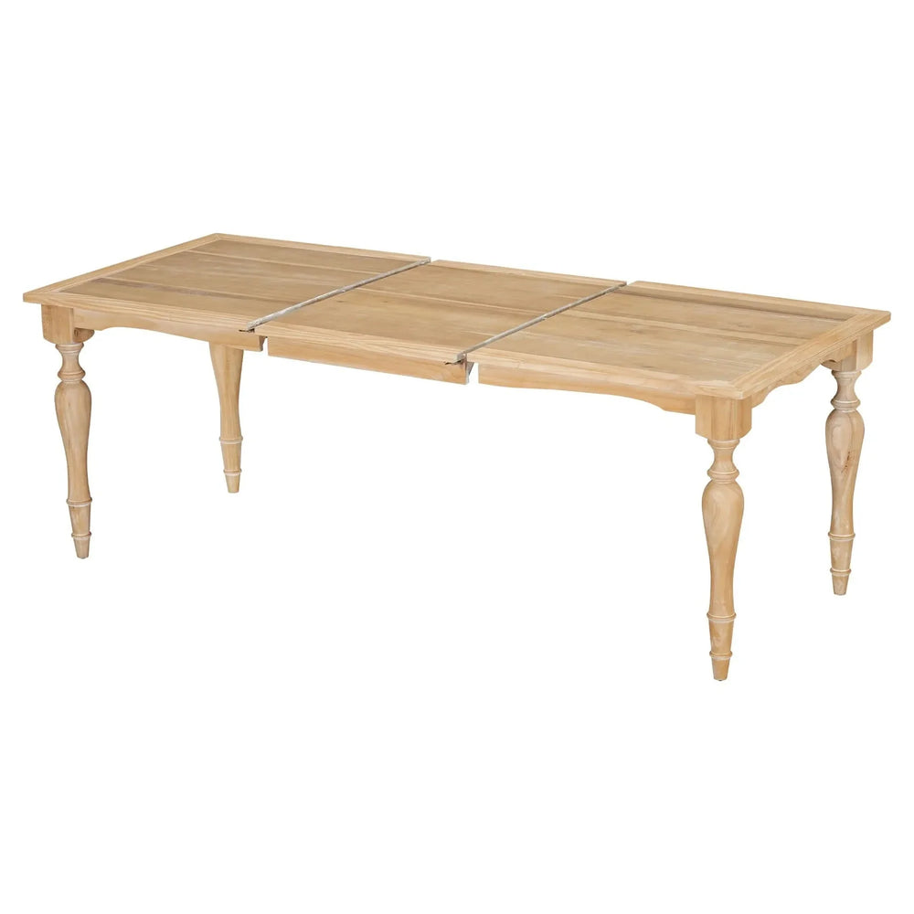 Dining Table Rubber Wood With Removable Leaf Extendable For 8 Seats Media 3