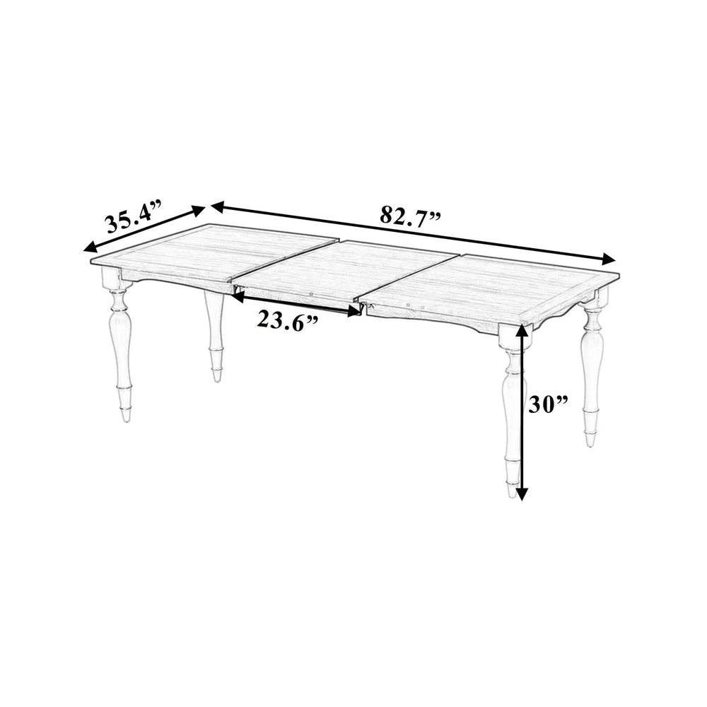 Dining Table Rubber Wood With Removable Leaf Extendable For 8 Seats Media 7