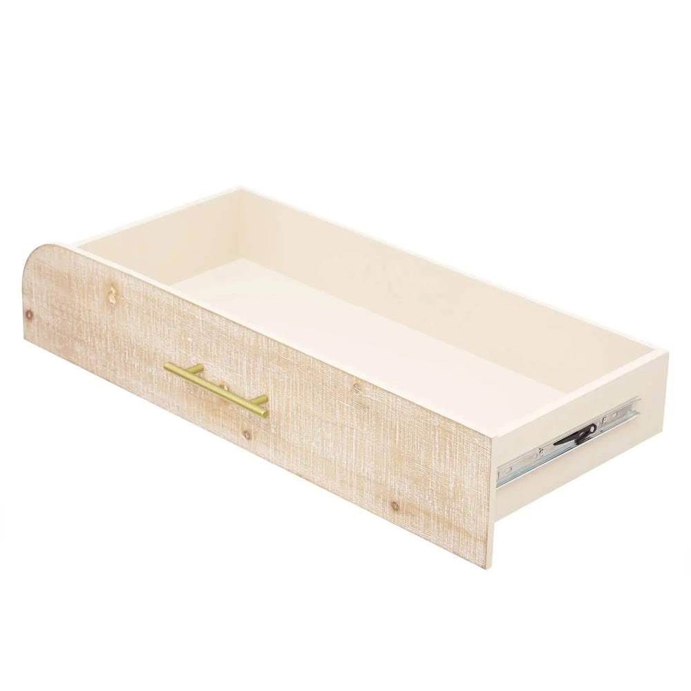 Console Table Natural Wood Finish Retro Silhouette With Two Drawers Media 18
