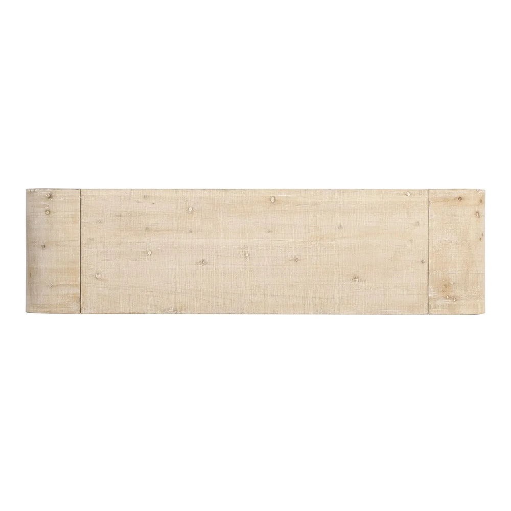 Console Table Natural Wood Finish Retro Silhouette With Two Drawers Media 14