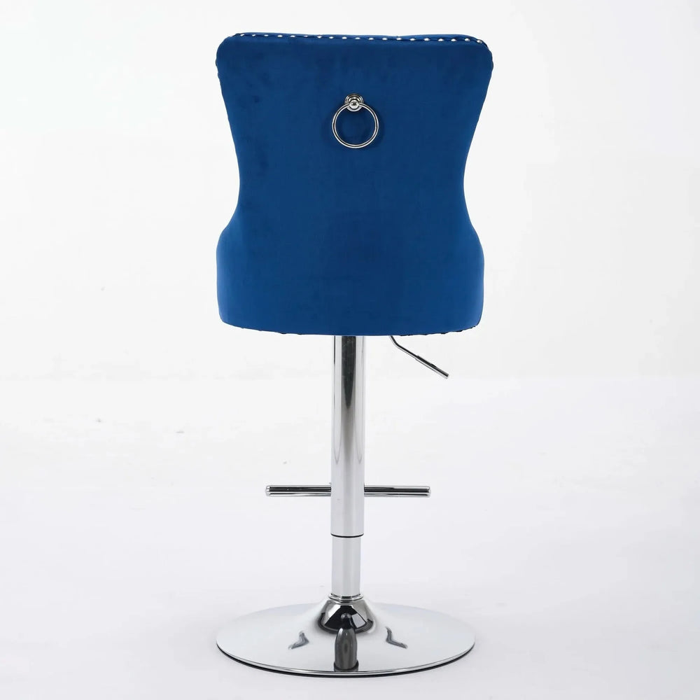 Velvet Bar Stools Chrome Base Adjustable 25-33 Inches For Home Pub Media 7