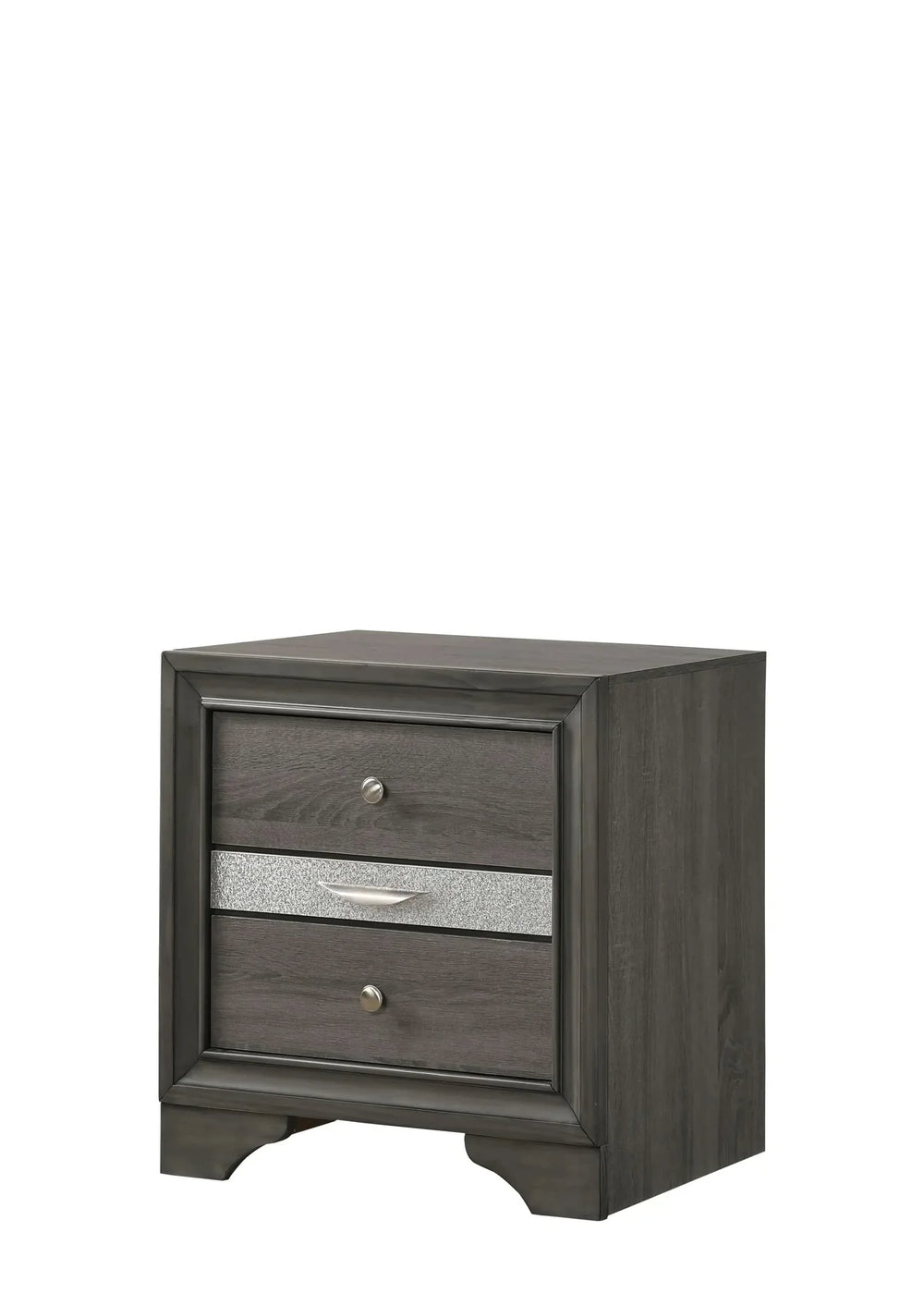 Full Size Bedroom Set Gray Wood Traditional Style Storage Drawers Nightstand Media 10