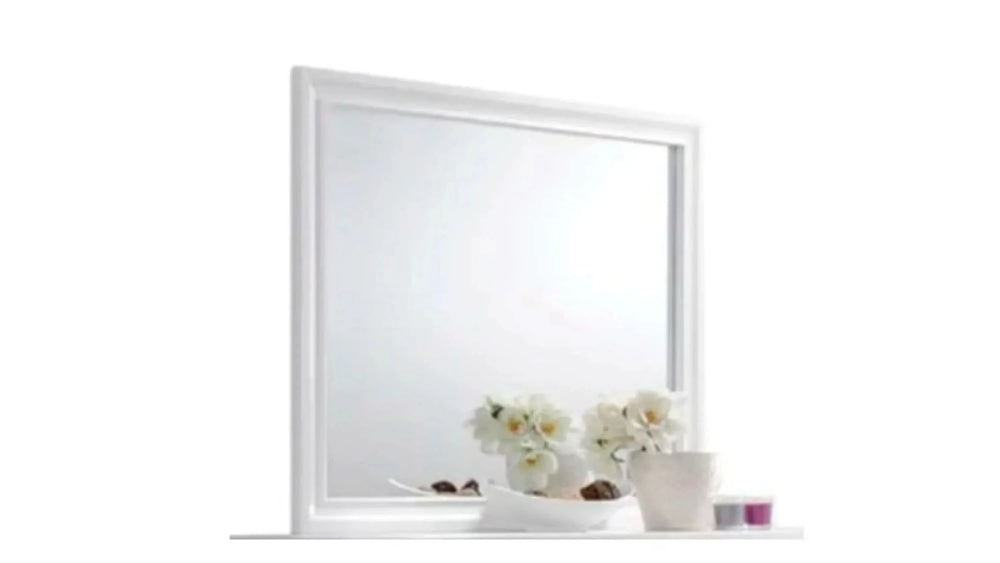 Bedroom Set Wood Storage 4 Piece Traditional White Finish Includes Mirror Media 10