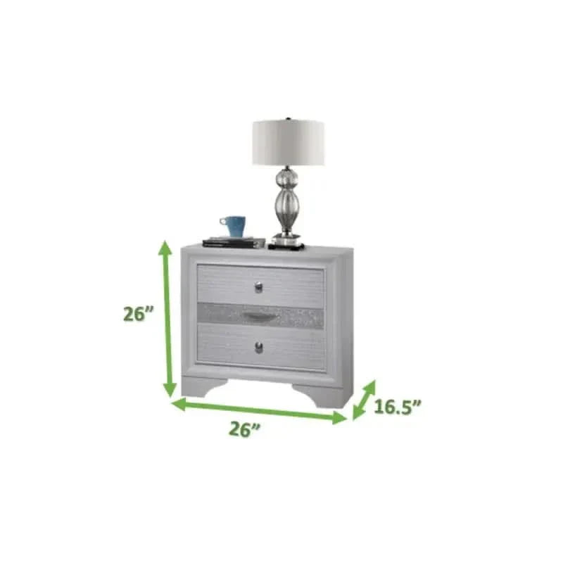 Bedroom Set Wood Storage 4 Piece Traditional White Finish Includes Mirror Media 14