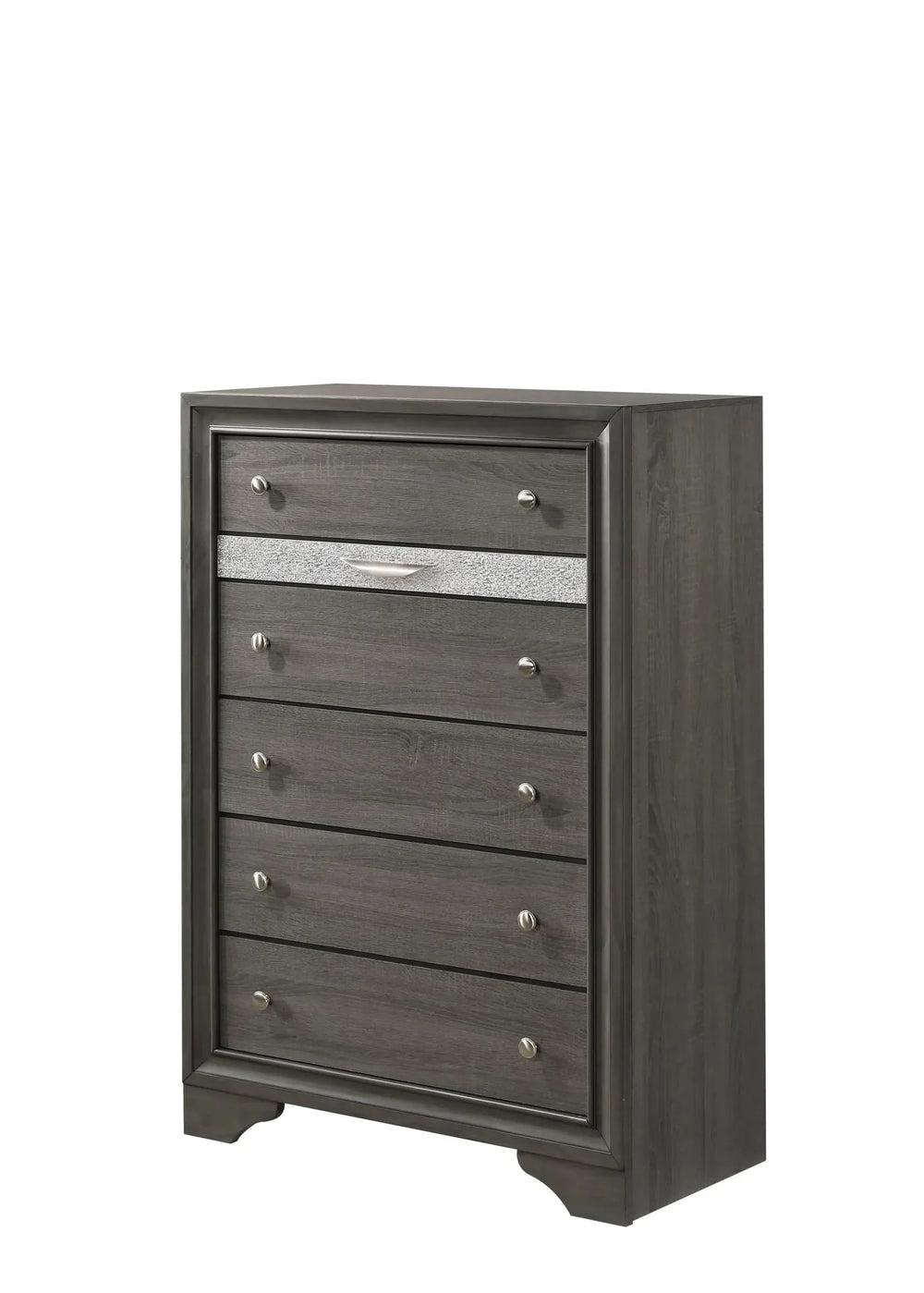 Bedroom Set Solid Wood Gray Full Size 5 Piece Storage Traditional Media 13