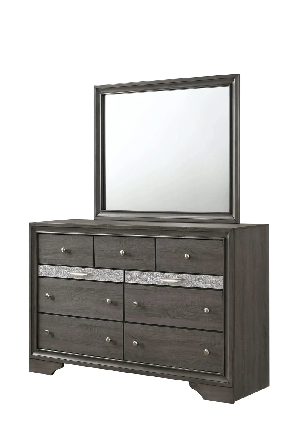Bedroom Set Solid Wood Gray Full Size 5 Piece Storage Traditional Media 6