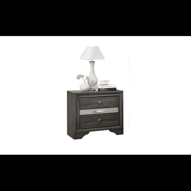Bedroom Set Solid Wood Gray Full Size 5 Piece Storage Traditional Media 16