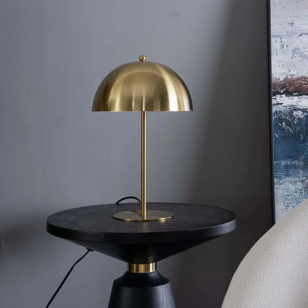Table Lamp Gold Finish Metal Dimmable Minimalist Nightstand Desk Light Media 5