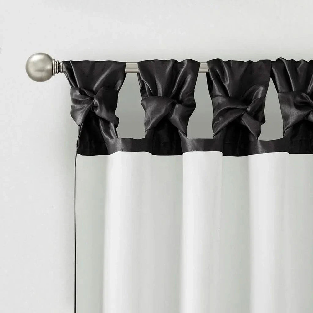 Twist Tab Curtain Lined Polyester Black 50x95 Panel For Living Room Media 3
