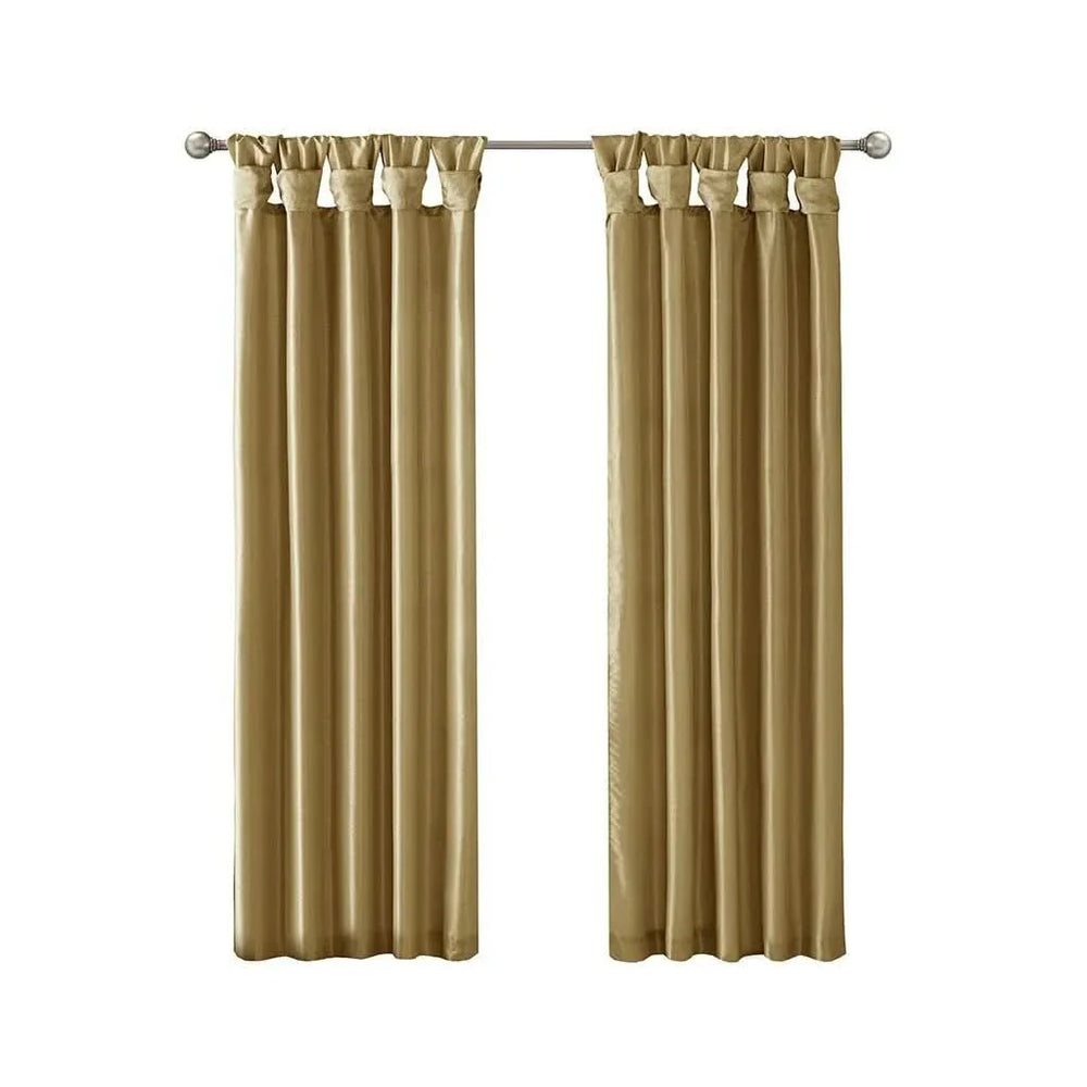 Window Curtain Panel Polyester Bronze 50x108 Inches Twist Tab Decorative Media 7