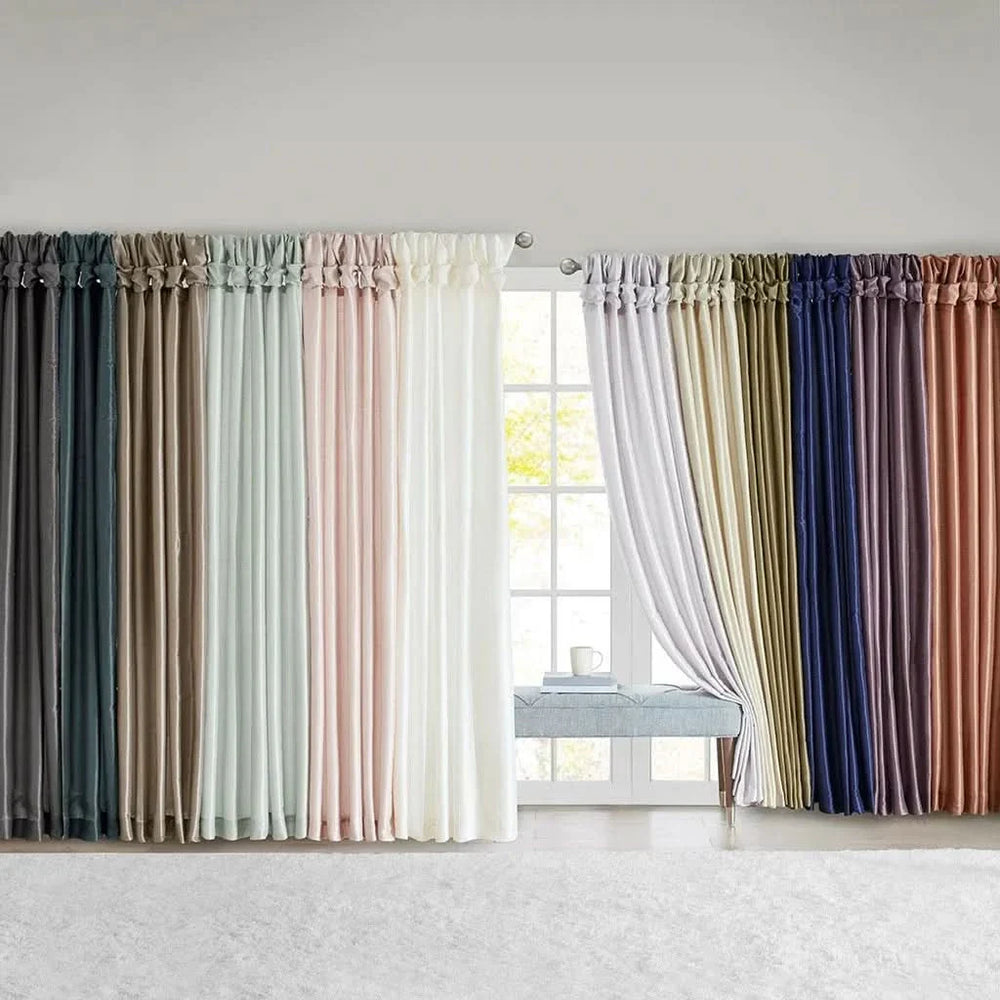 Window Curtain Polyester Lined Twist Tab Top Bronze 50x120 Single Panel Media 7