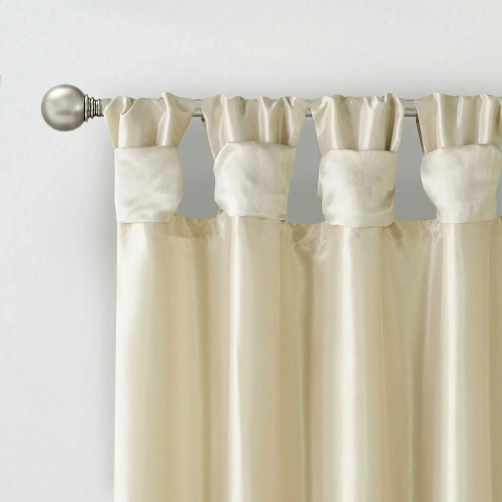 Window Curtain Panel Polyester Twist Tab Lined 50x95 Champagne Color Media 12