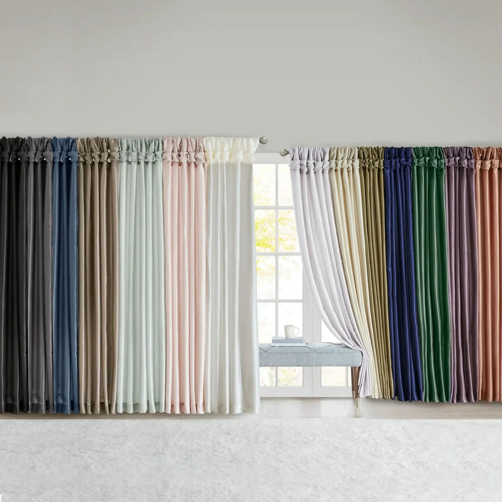 Window Curtain Panel Polyester Twist Tab Lined 50x95 Champagne Color Media 13