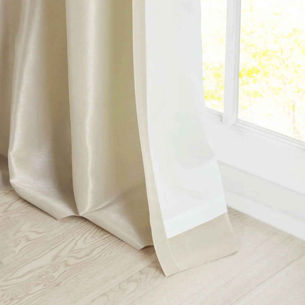 Window Curtain Panel Polyester Twist Tab Lined 50x95 Champagne Color Media 6