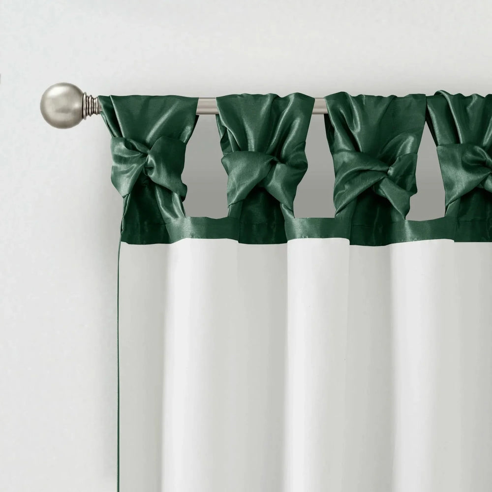 Window Curtain Panel Polyester Twist Tab Lined Green 50x84 Inches Media 7