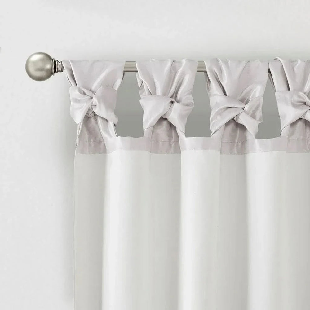 Window Curtain Panel Lined Polyester Silver Twist Tab 50x95 Inches Media 11