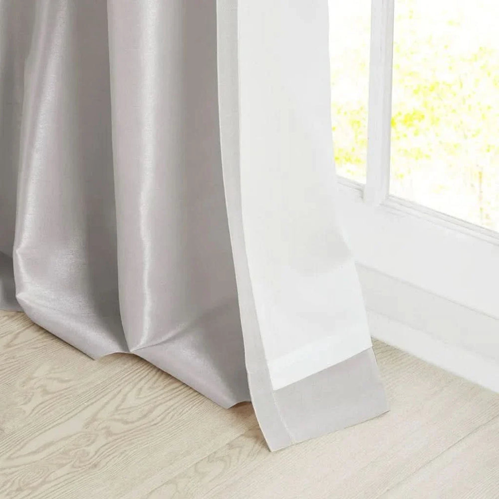 Window Curtain Panel Lined Polyester Silver Twist Tab 50x95 Inches Media 7