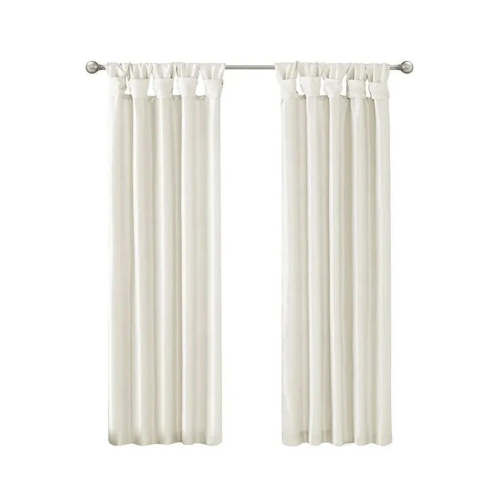 White Window Curtain Panel 50x108 Inches Lined Polyester Twist Tab Media 8