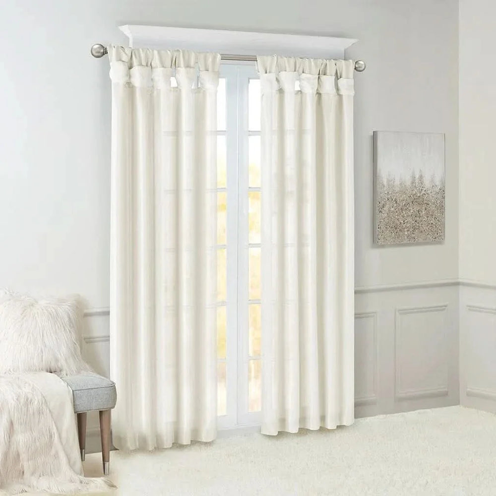 Window Curtain Polyester Twist Tab Panel For Living Room Decor Ideas Media 3