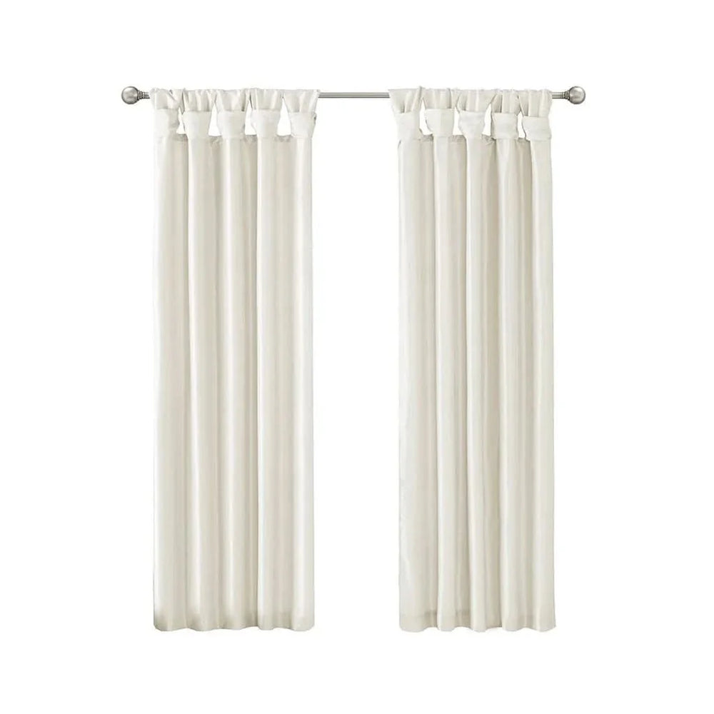 Window Curtain Panel White Polyester Lined Fifty By Eighty Four Inches Media 12