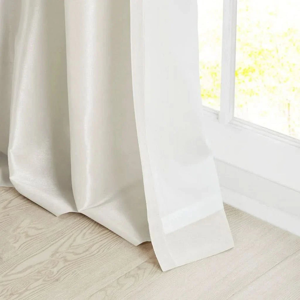 Window Curtain Panel Lined Polyester & Twist Tab Top White 50x95 Inches Media 13