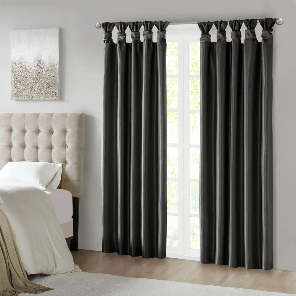 Blackout Curtains Polyester Twist Tab Room Darkening 50x95 Panels Media 10