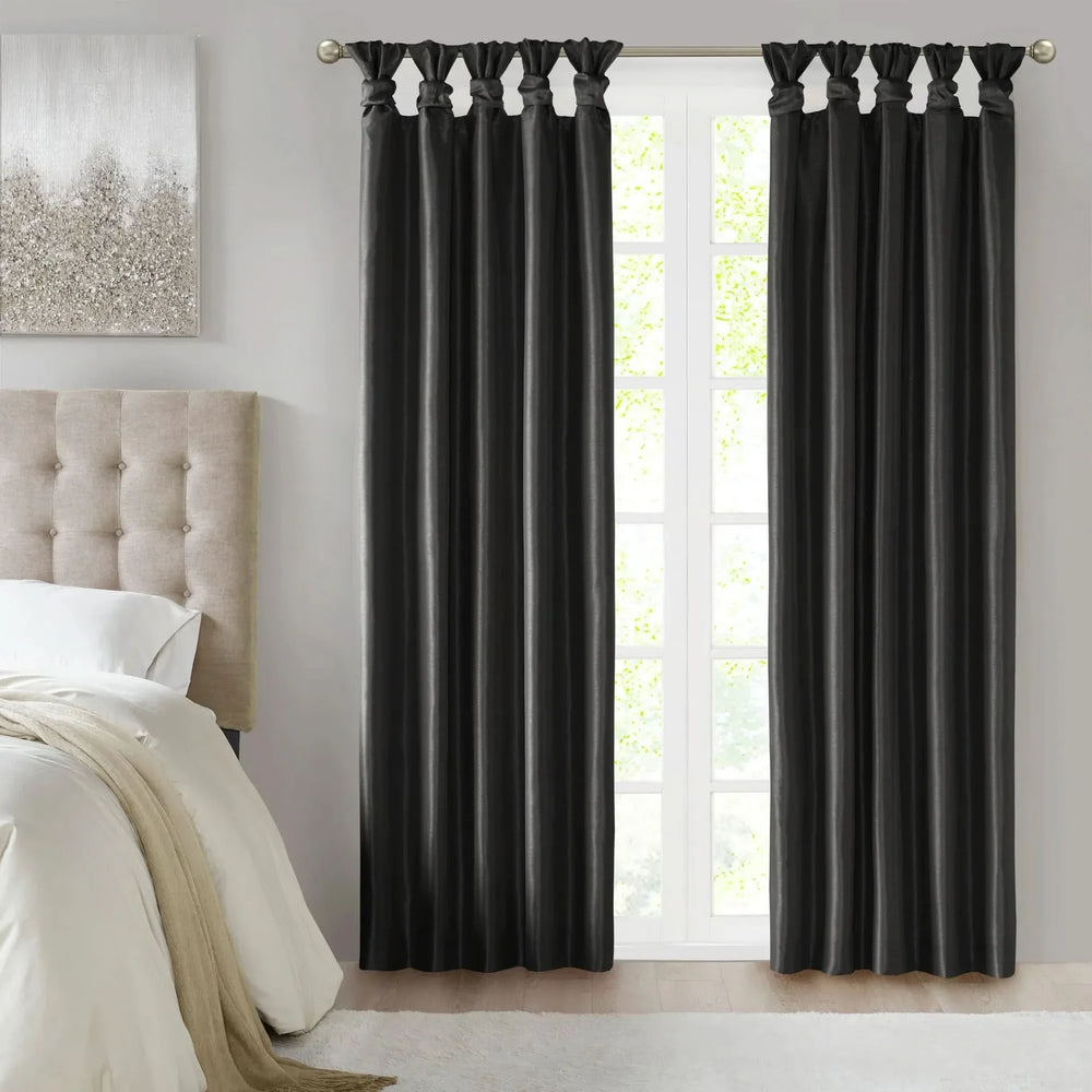 Blackout Curtains Polyester Twist Tab Room Darkening 50x95 Panels Media 1