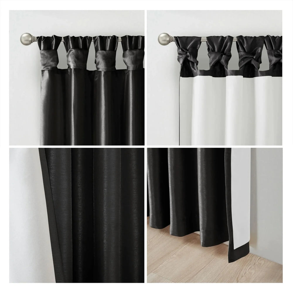 Blackout Curtains Polyester Twist Tab Room Darkening 50x95 Panels Media 6