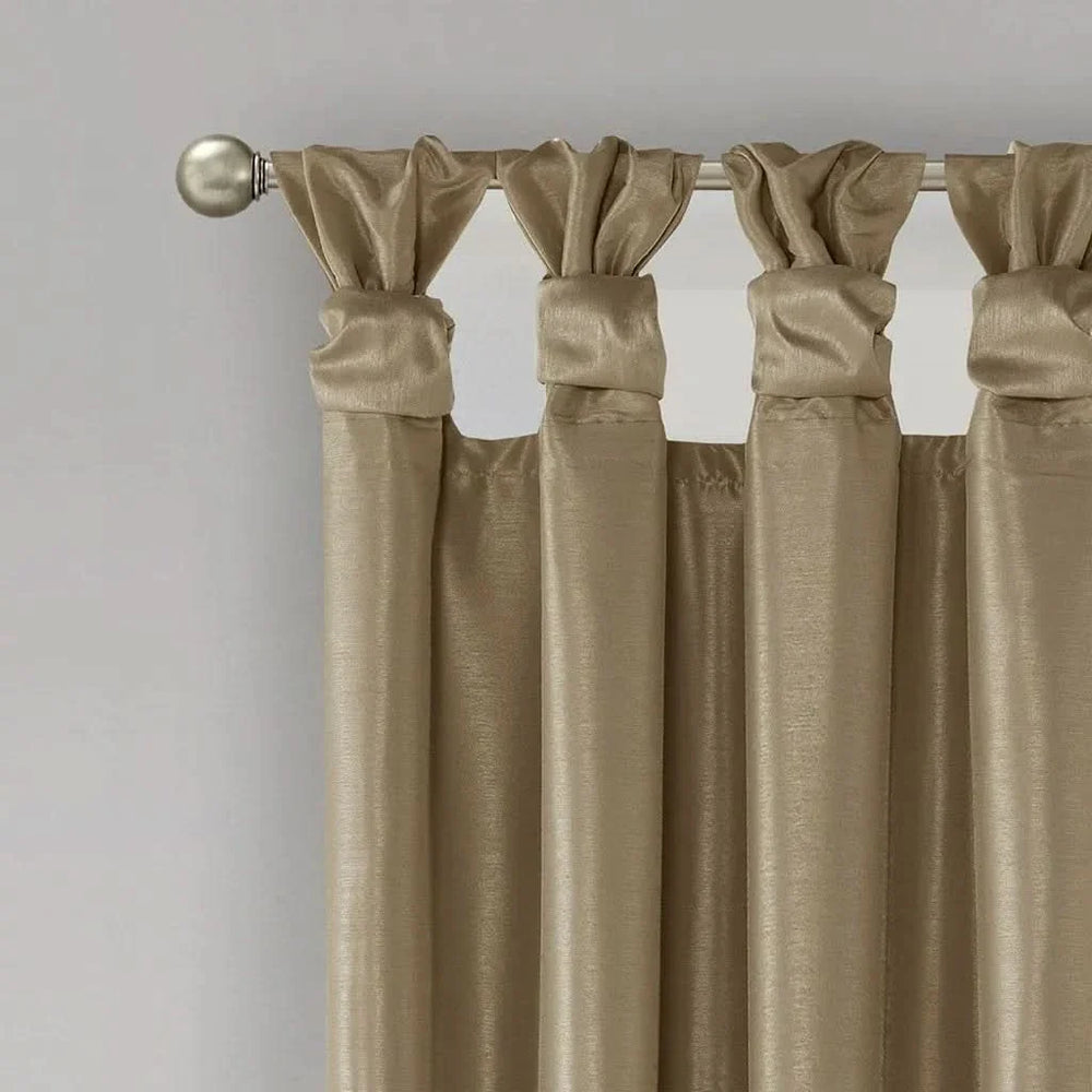Blackout Window Curtain Polyester Twist Tab Bronze 50x95 Inches Panel Media 13