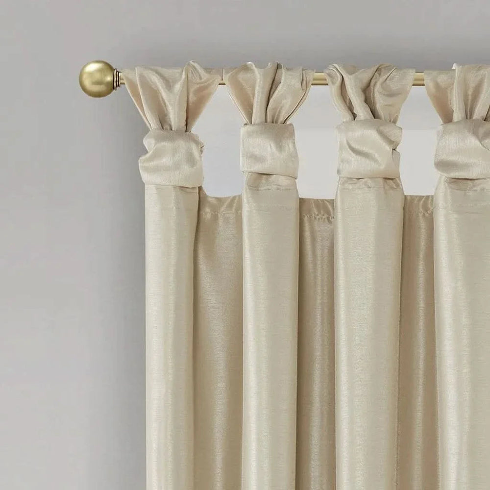 Blackout Curtain Polyester Twist Tab Champagne 50x84 Inches Room Darkening Media 12