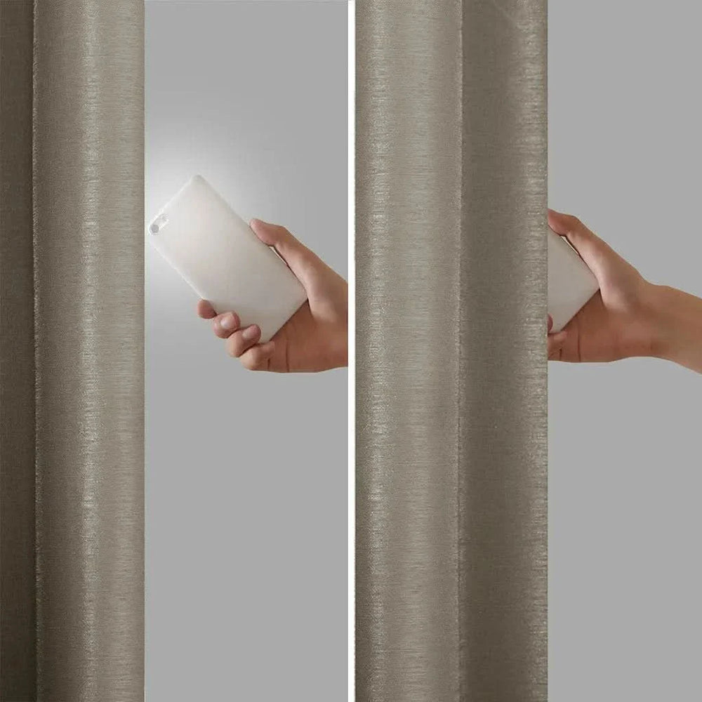 Total Blackout Window Curtain Polyester Twist Tab Pewter 50x84 Panel Media 5