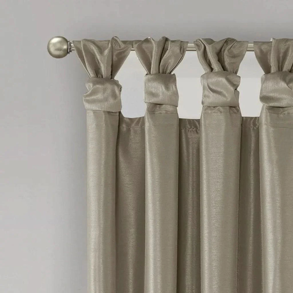Blackout Window Curtain Polyester Twist Tab Top Pewter 50x95 Light Blocking Media 12