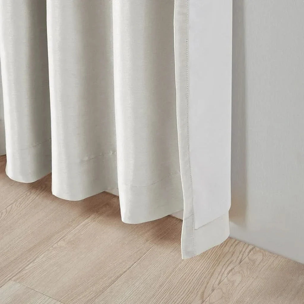Blackout Curtain Polyester White Twist Tab Panel 50x95 Inches Room Darkening Media 4
