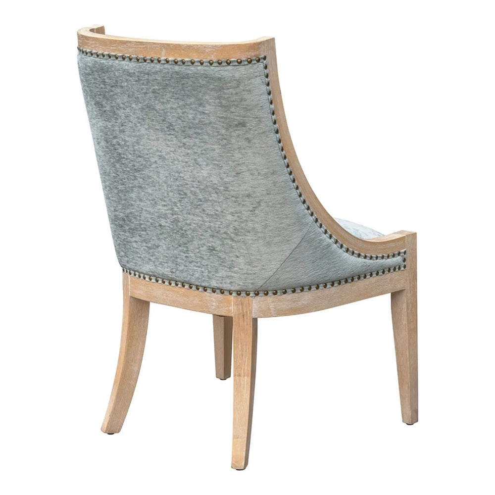 Dining Chair Polyester Upholstered Nailhead Trim Soft Green Transitional Media 8